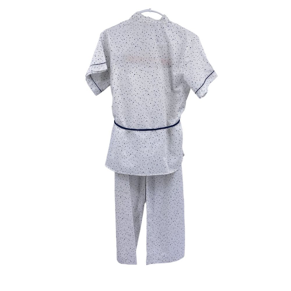 Vintage‎ Mary Jane two piece pajama set size 36 medium white blue polka dot 60s - Picture 5 of 12
